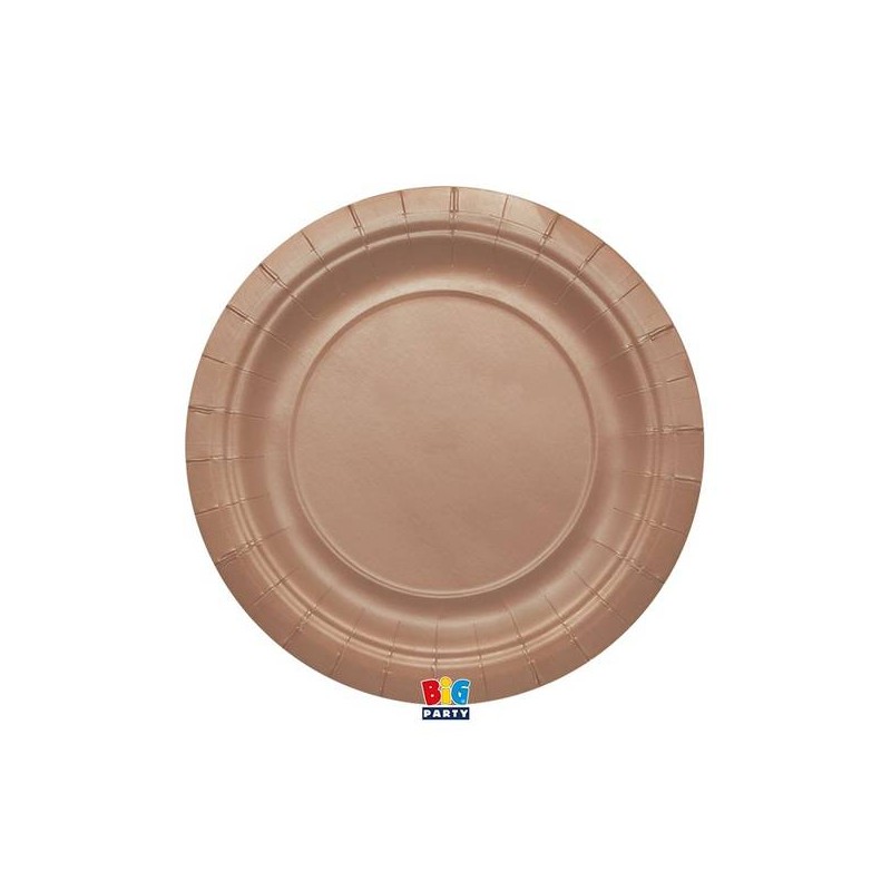 PIATTI PIANI ECOLOR BIODEGRADABILI 24cm ROSEGOLD MATT 25pz