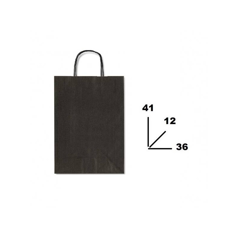BORSA CARTA COLOR MIS.36+12x41cm NERO 798