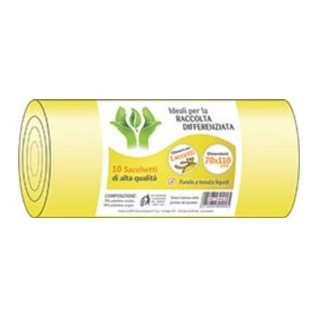 SACCHI NU 70x110cm RACCOLTA DIFFERENZIATA GIALLO 10pz