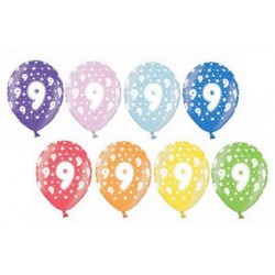 PALLONCINI LATTICE LARGE BDAY 9 B105 ASSORTITI COLOR 5pz