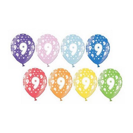 PALLONCINI LATTICE LARGE BDAY 9 B105 ASSORTITI COLOR 5pz