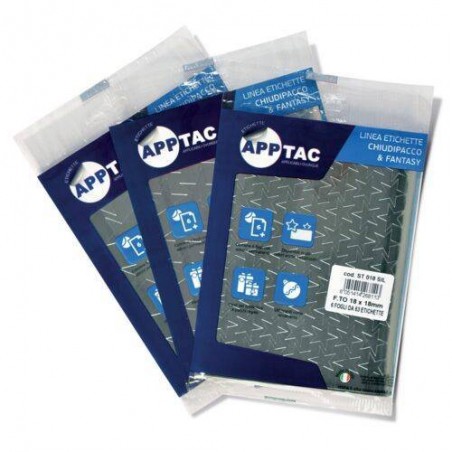 BUSTA ETICHETTE METAL STELLE ø18x18mm ARGENTO 378pz