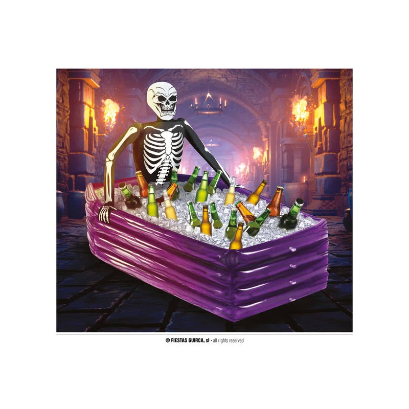 BARA SCHELETRO GONFIABILE PORTA BEVANDE 100x35cm