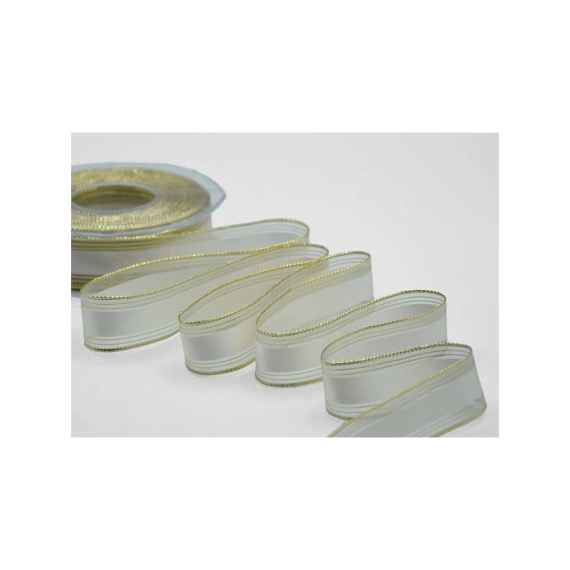 NASTRO ANIMATO BACCARAT BORDI RAME mm25x25mt COL.35 AVORIO