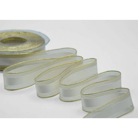 NASTRO ANIMATO BACCARAT BORDI RAME mm25x25mt COL.35 AVORIO