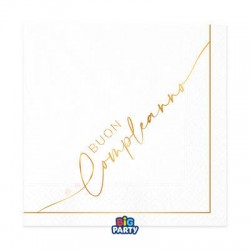 TOVAGLIOLI 33x33 BUON COMPLEANNO GOLD 16pz