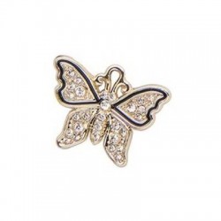 APPLICAZIONE FARFALLA METALLO GOLD C/STRASS 12pz
