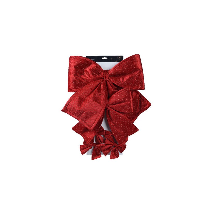 FIOCCO POLY  DOTS CHRISTMAS RED 43x40-29x30-13x13 6pz