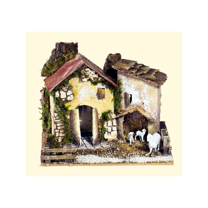 CASOLARE 20x14x16cm CON PECORE