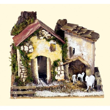 CASOLARE 20x14x16cm CON PECORE