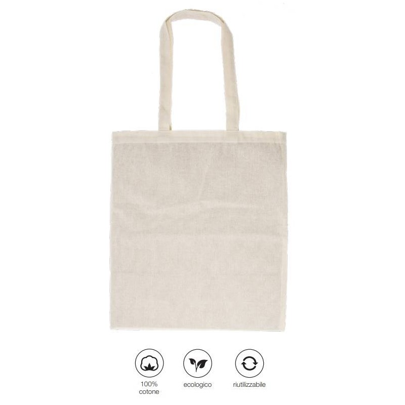 BORSA IN COTONE NEUTRA 38x42cm