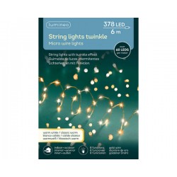 MICRO LED CON SPINA 600cm 8 FUNZIONI TWINKLE 378 LED LUCE BIANCO CALDO E CLASSICO ESTERNO