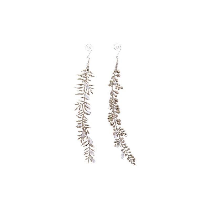 FOGLIE PLASTIC GLITTER 2ass. 1,5xh12cm CHAMPAGNE