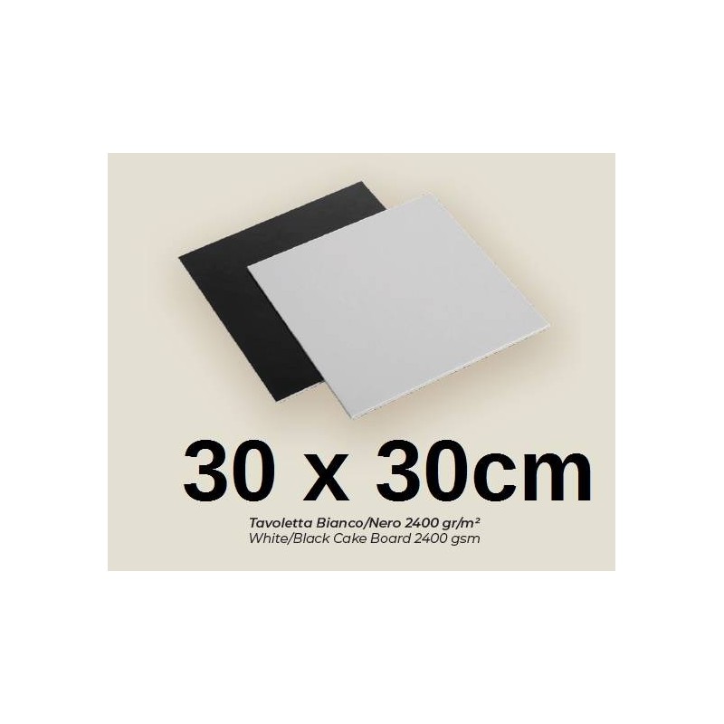 TAVOLETTE CARTONE 2400gr/mq BIANCO/NERO 30x30cm LISCE 10kg