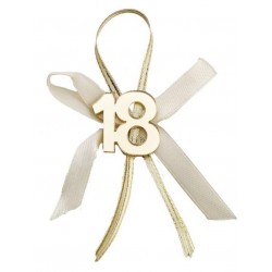 APPLICAZIONE 18 PLEXY CON FIOCCO ORO 12pz