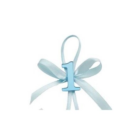 APPLICAZIONE 1° COMPLEANNO PLEXY BOY CON FIOCCO 12pz