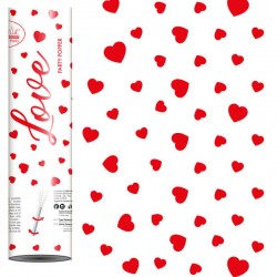 CANNONE SPARACORIANDOLI CUORI ROSSI IN CARTA 20cm