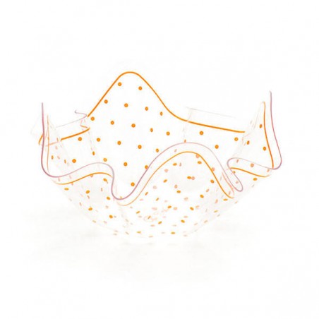CIOTOLA TRASPARENTE DECORO POIS ARANCIO ø22,5 H.12