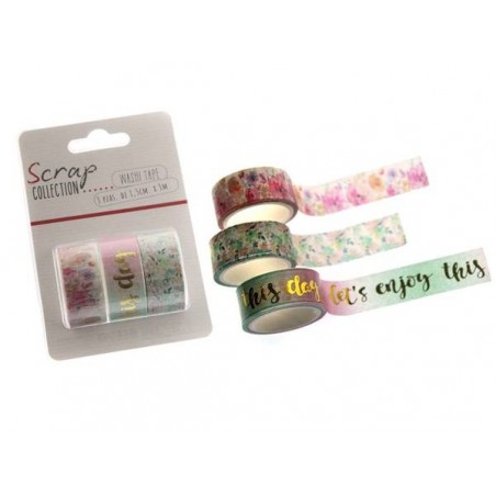 WASHI TAPE ENJOY cm1,5x3mt 3pz