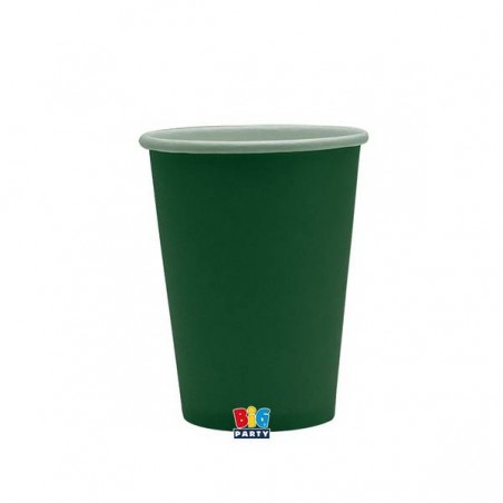 BICCHIERI 200cc ECOLOR BIODEGRADABILI VERDE FORESTA 25pz