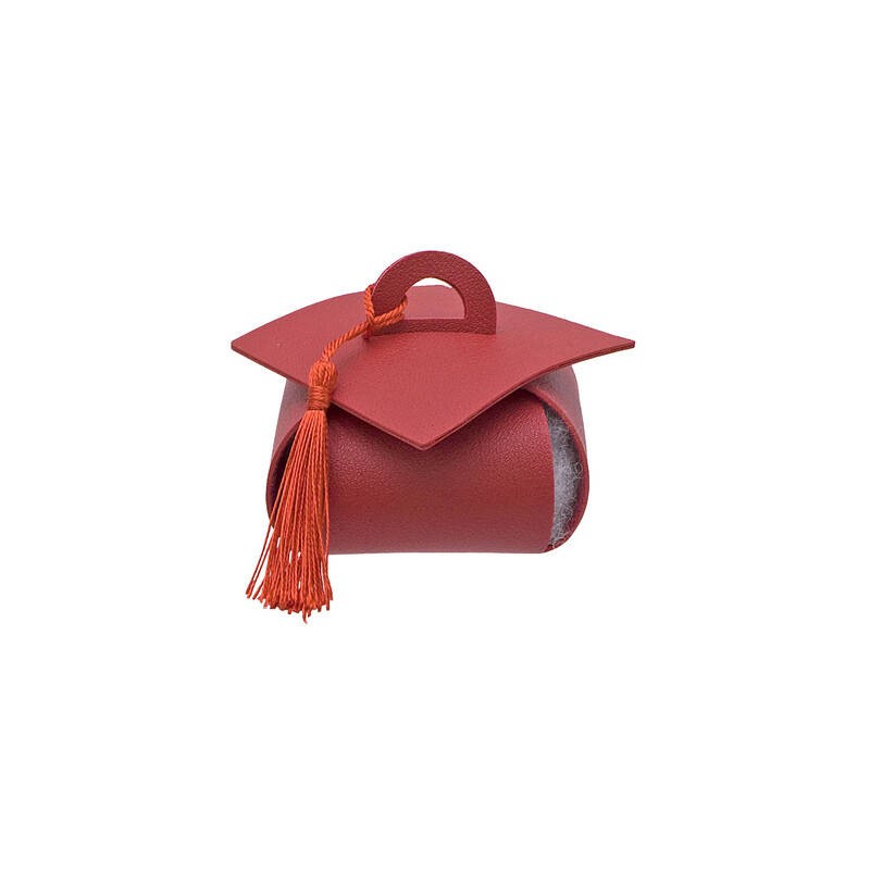 SCATOLA SEMILPELLE TOCCO LAUREA 9x9x6cm ROSSO 12pz