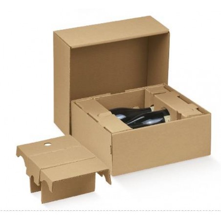 SCATOLA EXPRESS 3 BOTTIGLIE 37x35x15,5cm AVANA LISCIA