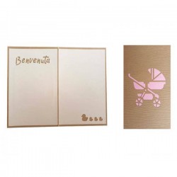 BIGLIETTO AUGURI LASER ART BENVENUTA BIMBA 4231