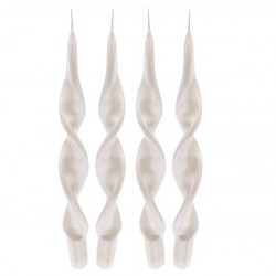 CANDELA STELO TORCIGLIONE BIANCO H.27cm ø2,2mm 4pz