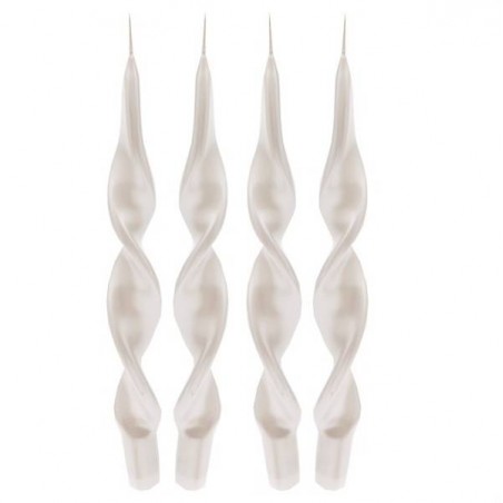CANDELA STELO TORCIGLIONE BIANCO H.27cm ø2,2mm 4pz