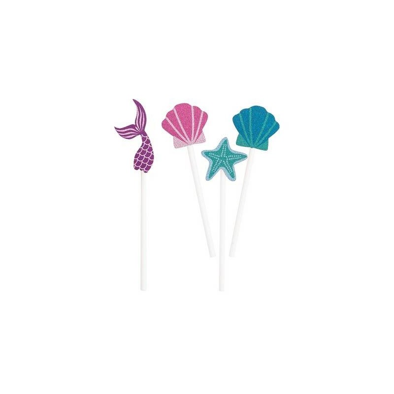 PICKS SIRENA GLITTER 10cm 8pz