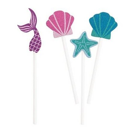 PICKS SIRENA GLITTER 10cm 8pz