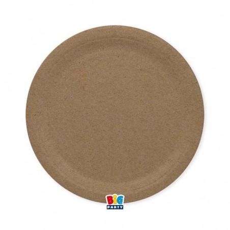 PIATTI PIANI ECOLOR BIODEGRADABILI 24cm KRAFT 25pz