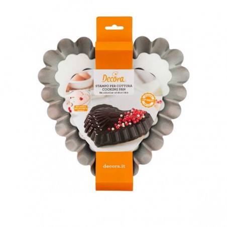 STAMPO CUORE DECORATO ø24x5h ACCIAIO ANTIADERENTE DECORA