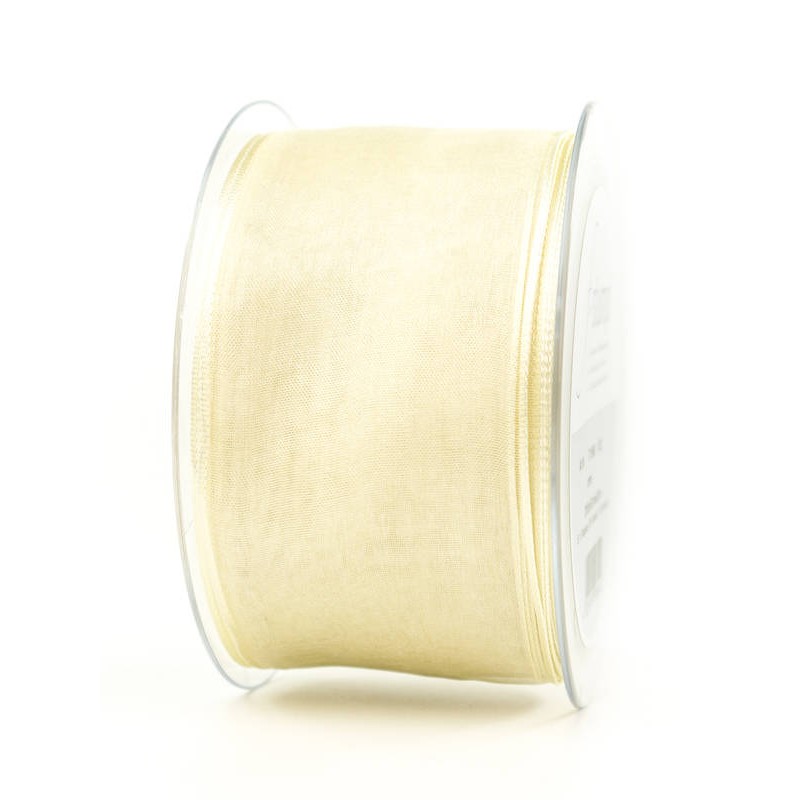 NASTRO TESSUTO CHIFFON mm60x20mt CREMA