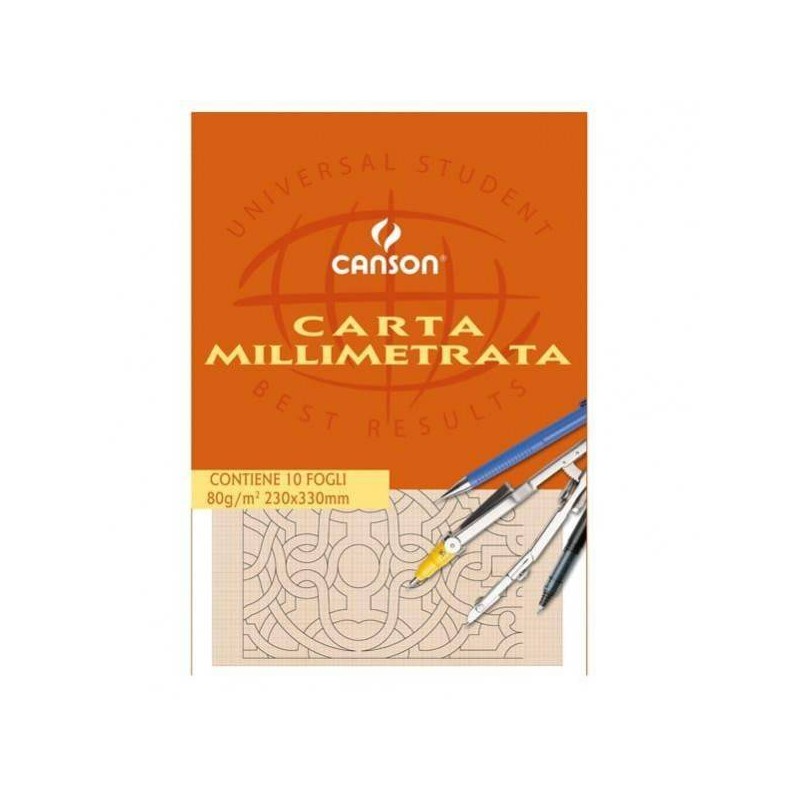 CARTA MILLIMETRATA CANSON 23x33mm 10FOGLI