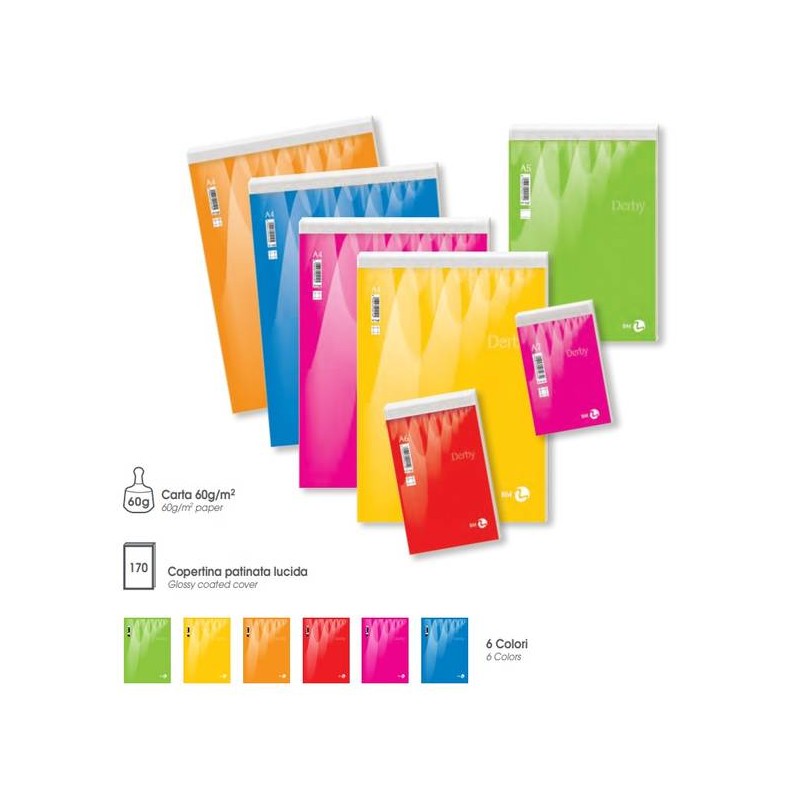 BLOCCO NOTES DERBY PLUS A4 70fg 5mm