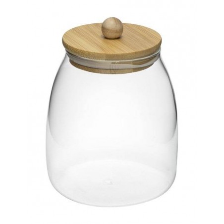 BARATTOLO VETRO COVER LEGNO C/GUARNIZIONE ø11,5 H.4cm 26583