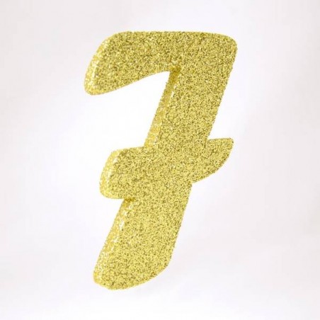 NUMERO POLISTIROLO GLITTER mm120x90 7 ORO
