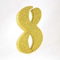 NUMERO POLISTIROLO GLITTER mm120x90 8 ORO