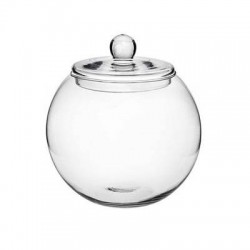 BOMBONIERA VETRO C/COPERCHIO H.22cm ø20cm TONDA