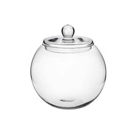 BOMBONIERA VETRO C/COPERCHIO H.22cm ø20cm TONDA