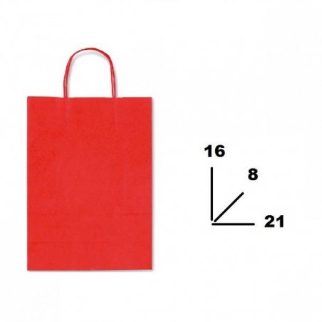 BORSA CARTA COLOR MIS.16+8x21cm ROSSO 723