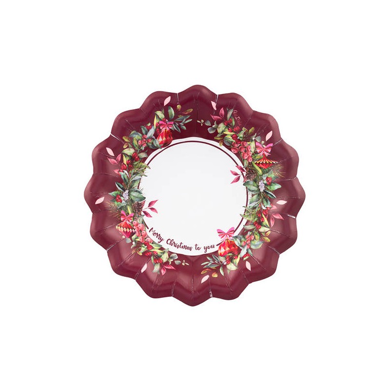 PIATTO FONDO ø24 CHERRY CHRISTMAS 8pz