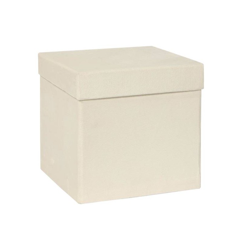 SCATOLA VELLUTO SQUADRATA 20,5X20,5X20,5 cm CREMA