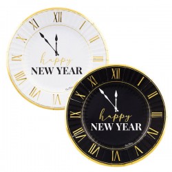 PIATTI ø23 HAPPY NEW YEAR CLOCK 2 ASS. 8pz
