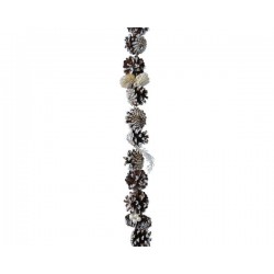 GHIRLANDA DI PIGNE CON PERLE E STELLE