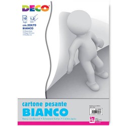 CARTONE PESANTE BIANCO/BIANCO SPESSORE 1,3mm 50x70cm