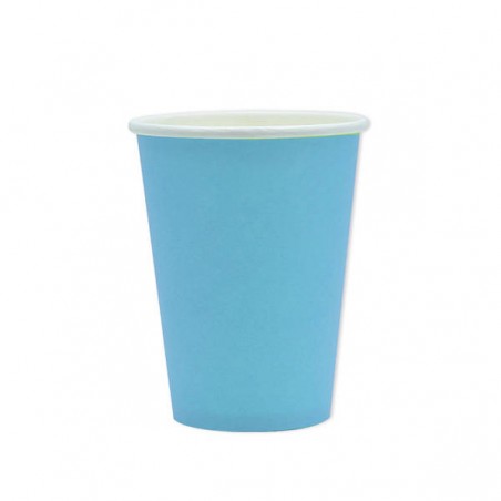 BICCHIERI 200cc ECOLOR BIODEGRADABILI CELESTE 25pz