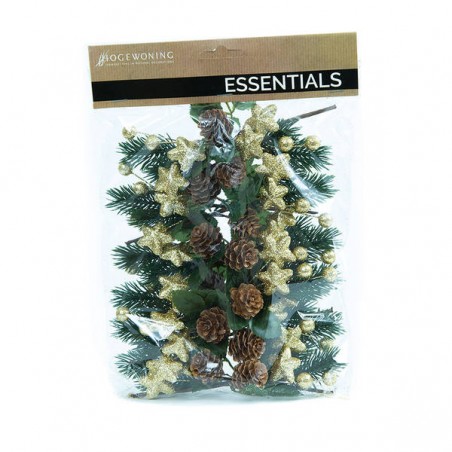 PICKS C/STELLE E BACCHE ORO GLITTER 17cm IN BUSTA 12pz