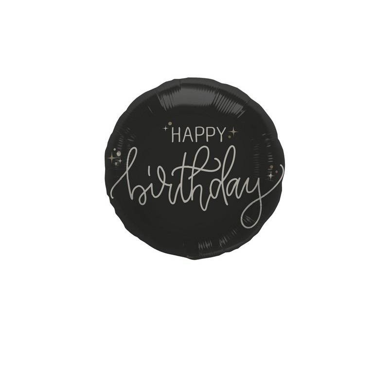 PALLONE MYLAR 18 45cm B-DAY CREME NOIR
